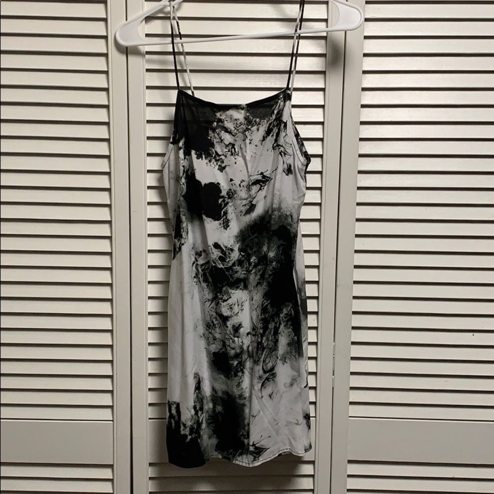 Black and white mini dress